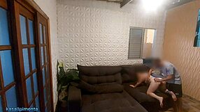 Curvy Latina Squirts in Doggystyle Blowjob