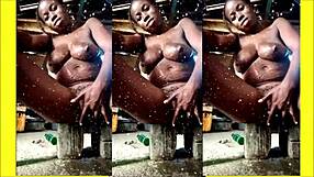 हॉर्नी ब्लैक लड़की किराए के लिए मकान मालिक को चूसती है घरेलू क्लिप में