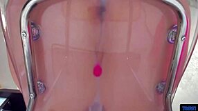 Some hot girl masturbated with a chair using a vibrator