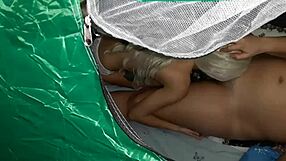 Peeping Cunnilingus In Tent With Lesbian Illusion Girls