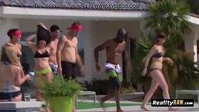 Pool party turns into wild sex games with horny swingers