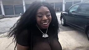 London ebony queen passionately fucks Benji Bands in the booth