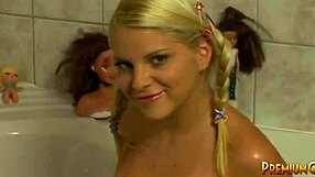 Youngkimmy intensely masturbates with toys in bubble bath