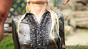 Riding Ho Golden Showered in Outdoor Hardcore Session