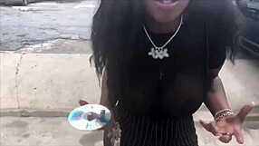 London ebony queen passionately fucks Benji Bands in the booth