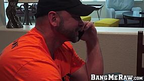 Buff Dude Watches Gay Bareback Action