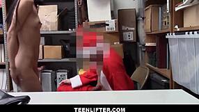 Tiny Latina Shoplifter Caught by Santa Claus