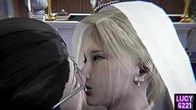 young secretary's wedding double surprise with big tits action