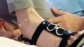 Blonde Milf Neighbor Engages In Wet Foreplay With Monster Cock Footjob And Licking