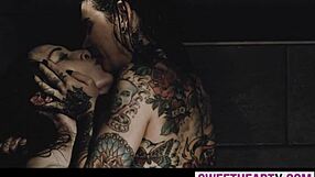 does this tattooed lesbian pornstar love dirty talk before oral sex with big tits and ass?