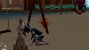 threesome and wild orgy on the beach with hot brunettes