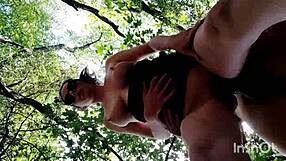 Girlfriend fucked hard by stranger outdoor, amateurs loving the intense action.