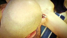 gently shaving her intimate area at home