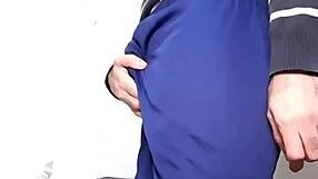 hey, check out this strip tease, ripping off clothes, showing off that huge dick!