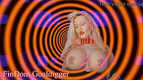 Mistress earns his money and takes her submissive into goon state