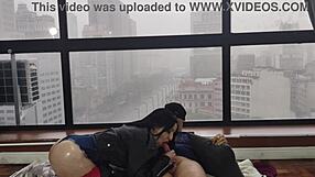 Gostosa fucks in window for everyone to watch kitty big ass!