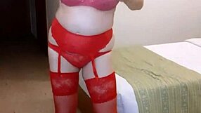 Milf In Stockings Strips Revealing Huge Tits And Plays With Dildo