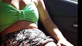horny wife flashes pussy in public uber ride