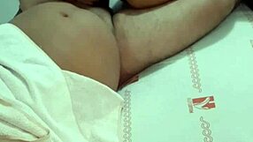 Hey, watch me suck that chubby guy's big ass with my mouth, it's so hot!