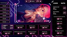 In this hentai game, naughty cam girl masturbates with huge dildo