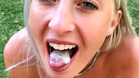 This German amateur gives a secret outdoor blow job, and someone gets clapped into a mouthful of cum