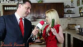 Their hot lips touching each other while cooking of great intensity