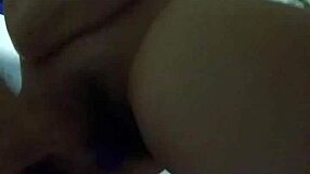 Dirty slut masturbates with dildo! Hairy pussy gets toyed hard