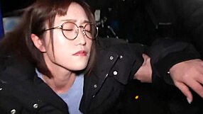 Can she see without glasses? Watch her squirt and get creampied.