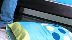 Busty petite 18+ teen fingered to orgasm, pussy wet.