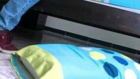 Busty petite 18+ teen fingered to orgasm, pussy wet.