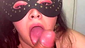 latina teen sucks and gets cum on tits