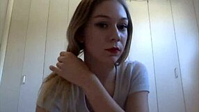 Nice Blonde Girl On Cam Masturbates!