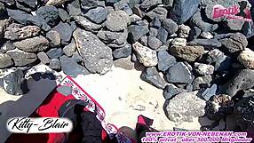 German couple fucks hard on beach!