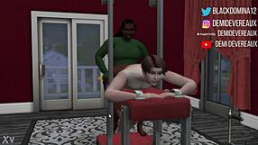 ebony domina takes control, giving him what he craves