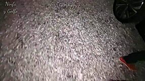 A random car blowjob results in cumshot and facial for a plus-sized mommy-woman