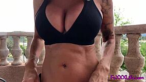 Brooke Foxxx gets titty fucked on the balcony with big cock!