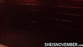 Black girl maintains eye contact during intense blowjob closeup