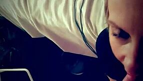 When husband leaves, horny stepmom sucks stepson’s cock until he cums all over her face