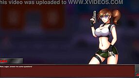 Nice comic hentai game with a brunette babe with monster cock