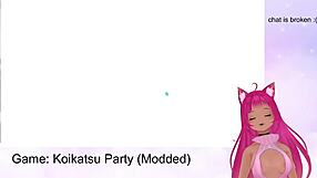 Vtuber Lewdneko Plays Koikatsu Party Part 2 With Big Tits Fucking And Oral Creampie