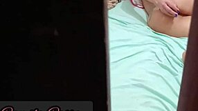 Caught blonde using dildo in ass