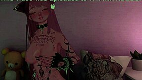 Shy girl intensely fucks her pussy with the new dildo she received in the mail on VRChat.