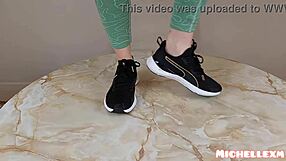 Sneaker try on with feet and socks fetish