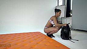 mulatto and blondie dominate with foot fetish