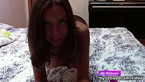 Russian redhead strips in bikini on webcam