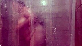 There's a hidden camera of a woman taking solo bathroom play