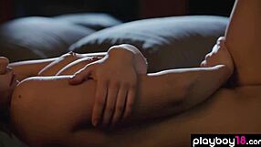 sophie limma feels excited stripping off her sexy lingerie, revealing her big tits