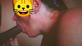 the milf gives a great blowjob to her lover