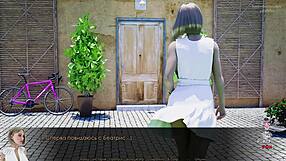 Two playful blondes moan in lingerie during public game with creampie upskirt