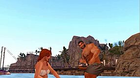 two hunky guys meet a lucky beach visitor for casual chats